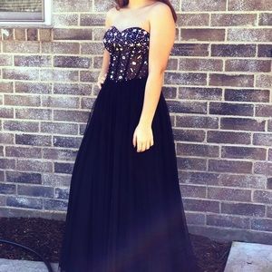Medium black rhinestone prom dress